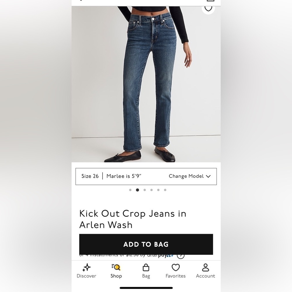 EUC Madewell kick out crop jeans 27
